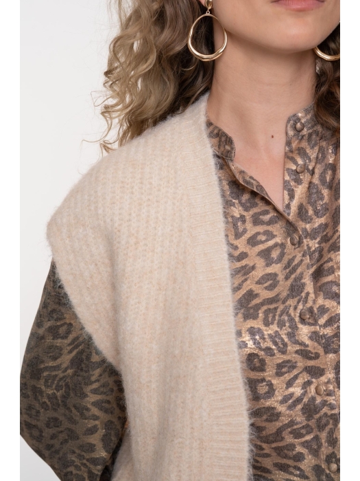 Geisha Gilet hairy 10 Off white