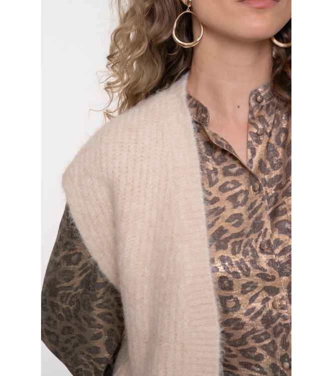 Geisha Gilet hairy 10 Off white