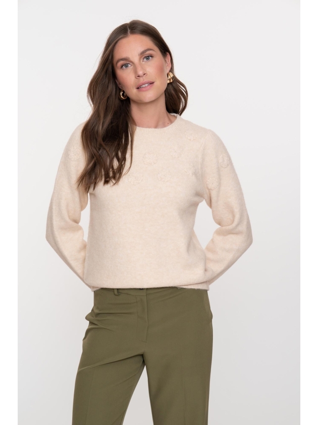 Geisha Pullover flowers 720 Sand