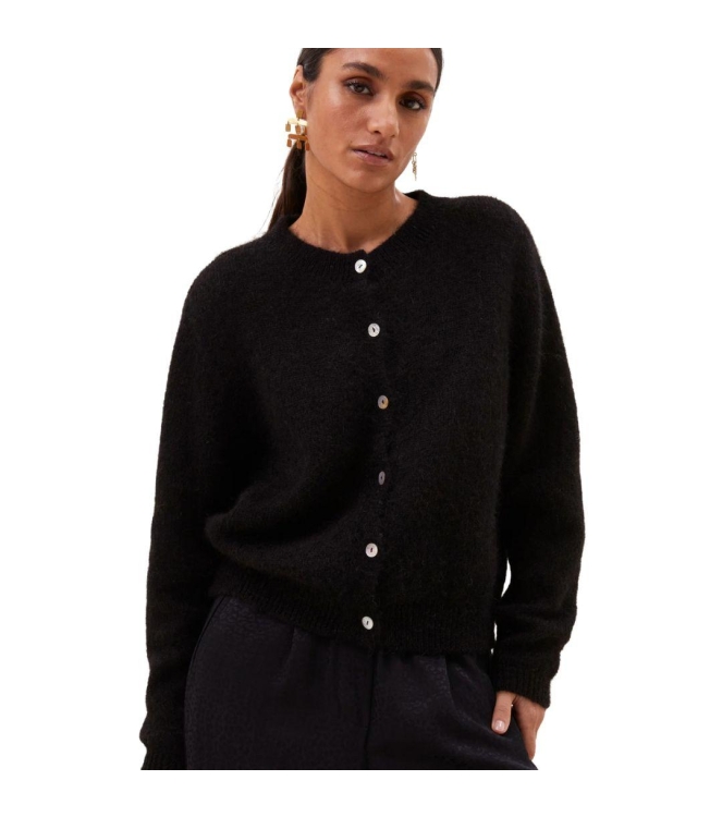 By-Bar Amsterdam Cleo natural cardigan 860 Black