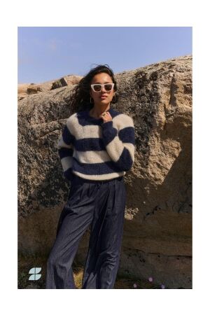 By-Bar Amsterdam Sian stripe pullover 1620 Midnight stripe