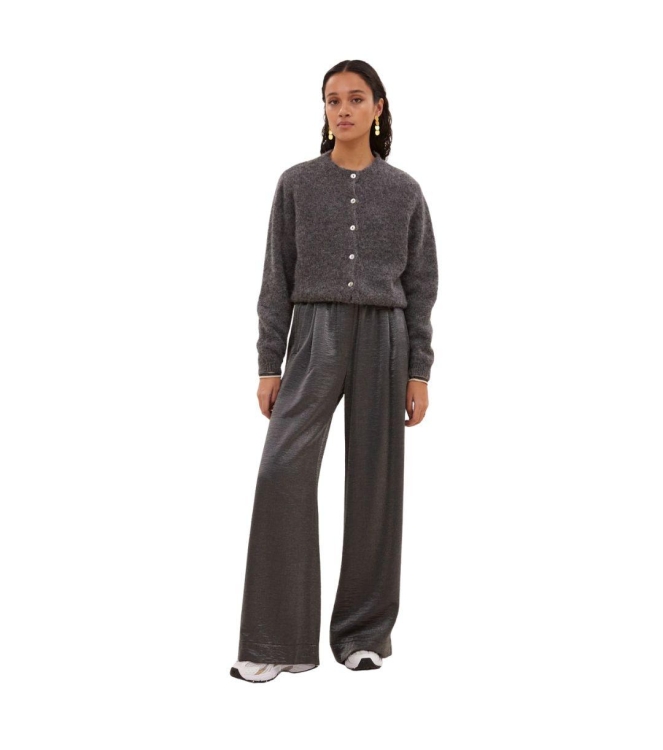 By-Bar Amsterdam Benji metallic pants 804 Metallic silver