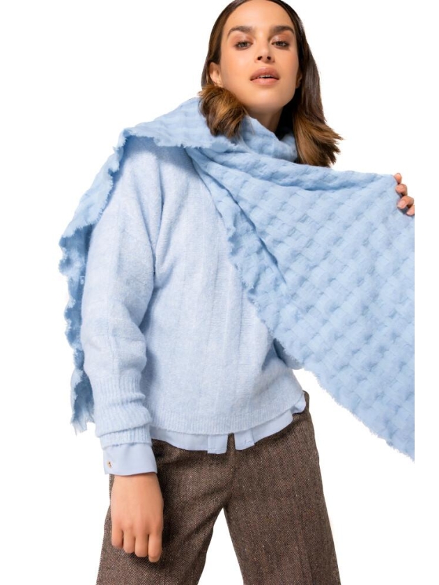 Caroline Biss Pull geribt vleermuismouw 27 Soft blue