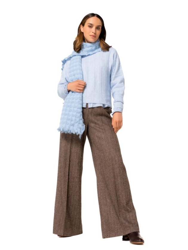 Caroline Biss Pull geribt vleermuismouw 27 Soft blue