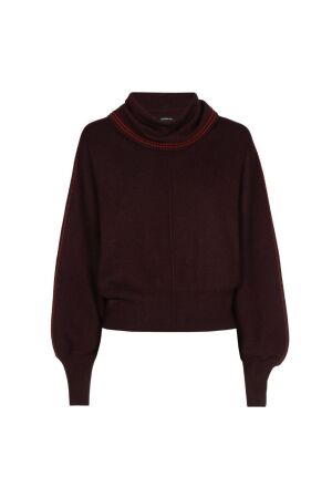 Caroline Biss Pull wol effen siersteek 54 Plum