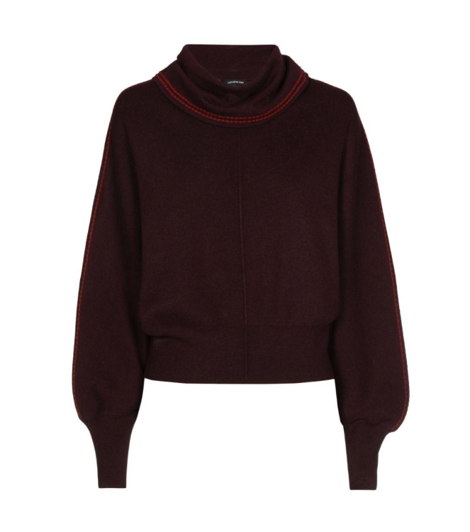 Caroline Biss Pull wol effen siersteek 54 Plum