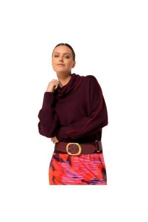 Caroline Biss Pull wol effen siersteek 54 Plum