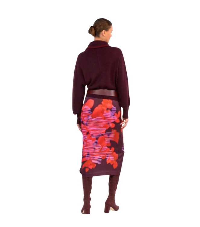Caroline Biss Pull wol effen siersteek 54 Plum