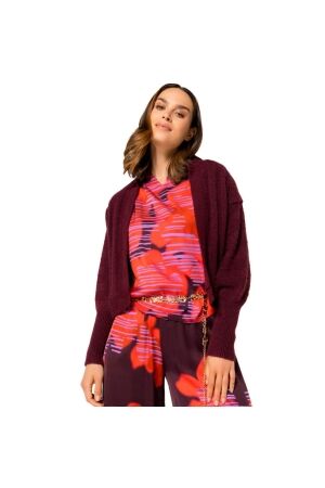 Caroline Biss Bolero geribt vleermuismouw 54 Plum