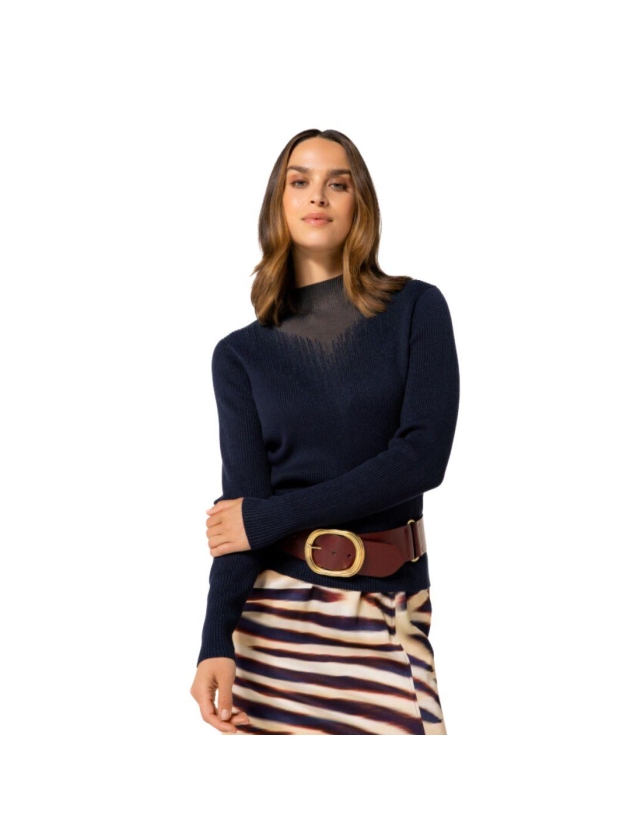 Caroline Biss Pull lurex lange mouw 20 Midnight