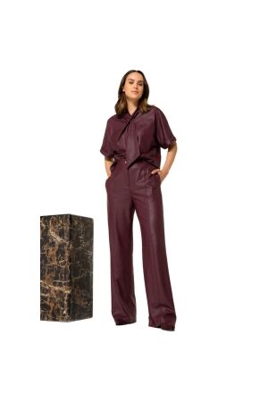 Caroline Biss Broek vegan leather 55 Wine