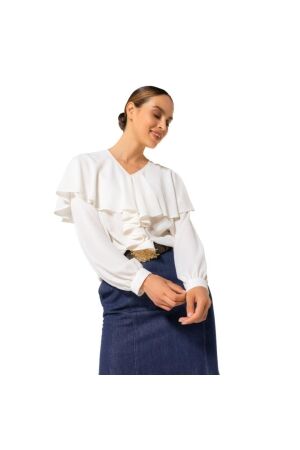 Pierre Cardin Jeans Tuniek mousseline volant 93 Cream
