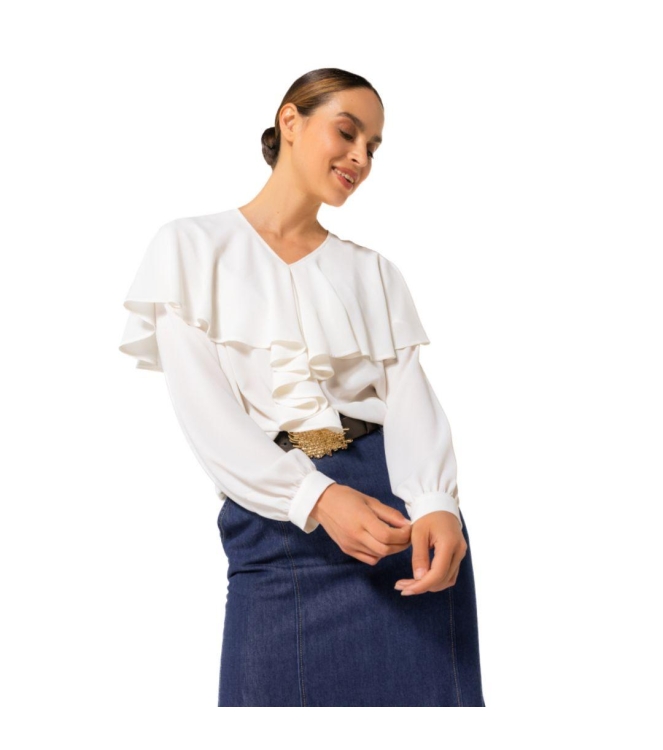 Pierre Cardin Jeans Tuniek mousseline volant 93 Cream