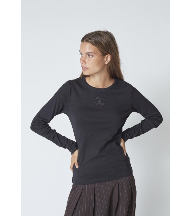 Co Couture GrannyCC embroidery ls tee 96 Black