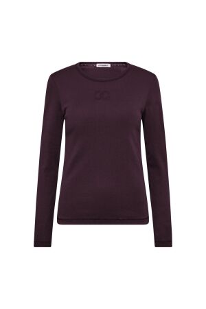 Co Couture GrannyCC embroidery ls tee 67 Plum