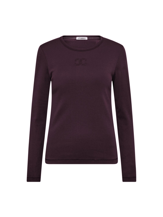 Co Couture GrannyCC embroidery ls tee 67 Plum