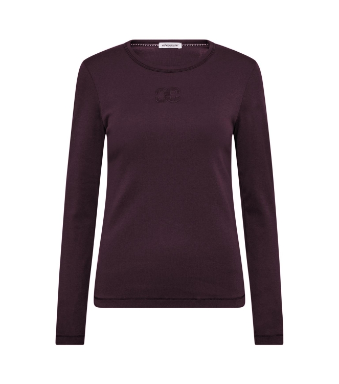 Co Couture GrannyCC embroidery ls tee 67 Plum