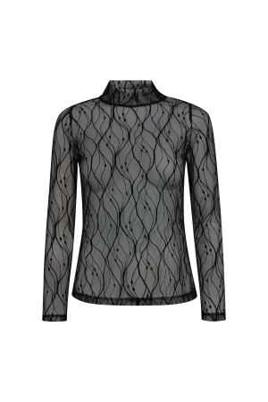 Co Couture MercyCC mesh turtleneck 96 Black