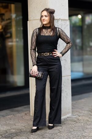 Co Couture MercyCC mesh turtleneck 96 Black