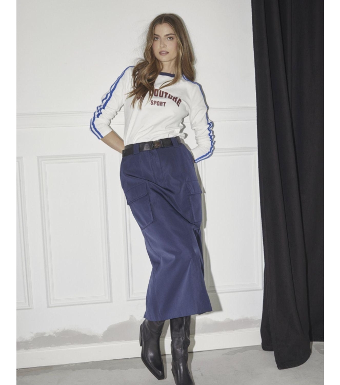 Co Couture EdgeCC sport ls tee 1117 Offwhite blue