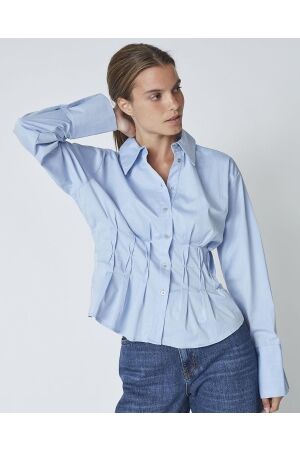 Co Couture PoppyCC pleat waist shirt 23 Pale blue