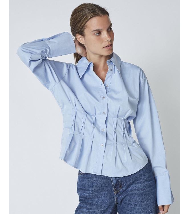 Co Couture PoppyCC pleat waist shirt 23 Pale blue