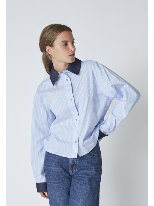 Co Couture NelsonCC stripe shirt 23 Pale Blue