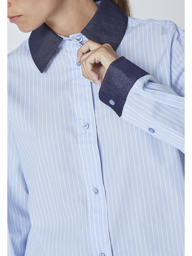 Co Couture NelsonCC stripe shirt 23 Pale Blue