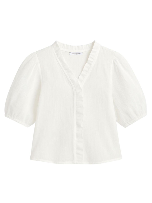 Co Couture AnikaCC frill ss shirt 11 off white