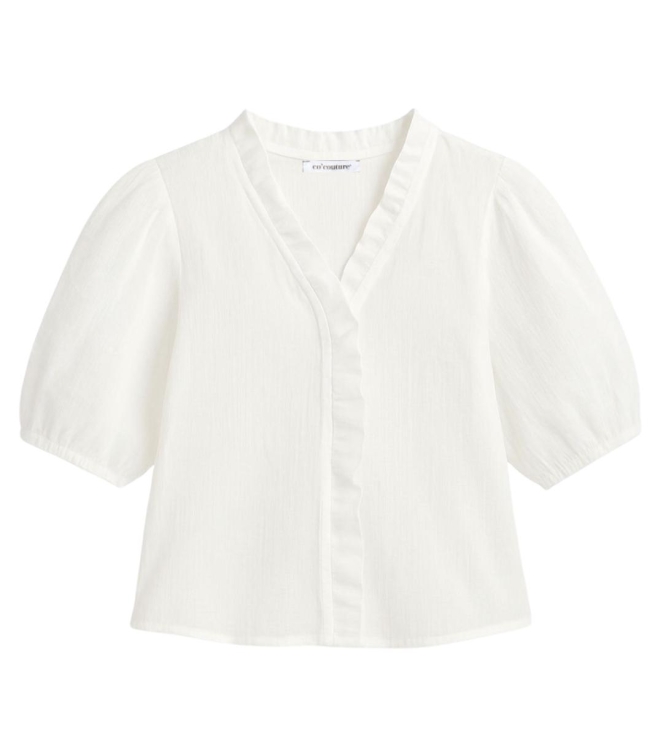 Co Couture AnikaCC frill ss shirt 11 off white