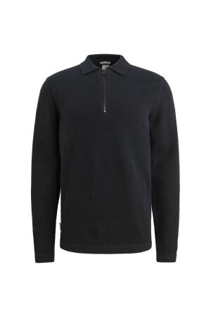 Cast Iron Long sleeve polo shirt regular woo 5287 Drak Sapphire