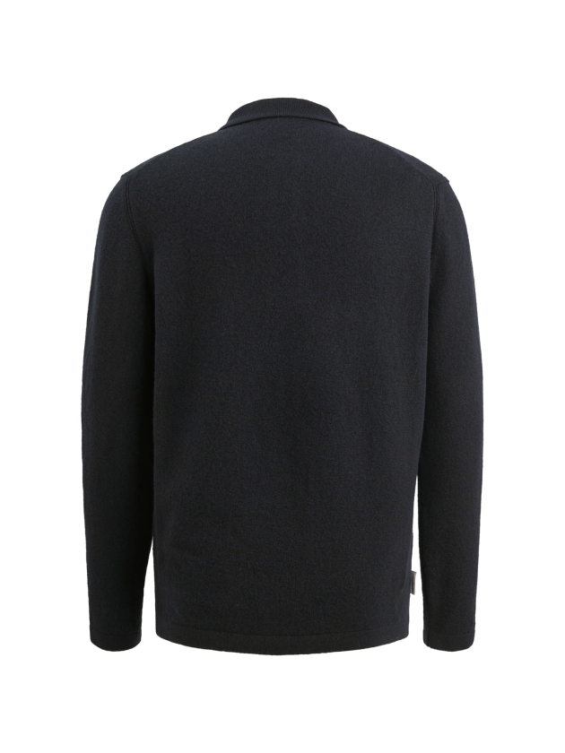 Cast Iron Long sleeve polo shirt regular woo 5287 Drak Sapphire