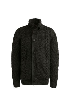 PME Legend Zip jacket heavy knit mixed yarn 971 Dark grey melee