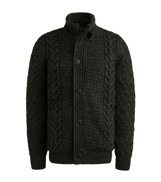 PME Legend Zip jacket heavy knit mixed yarn 971 Dark grey melee