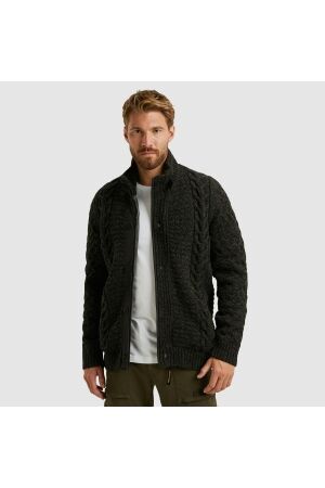 PME Legend Zip jacket heavy knit mixed yarn 971 Dark grey melee
