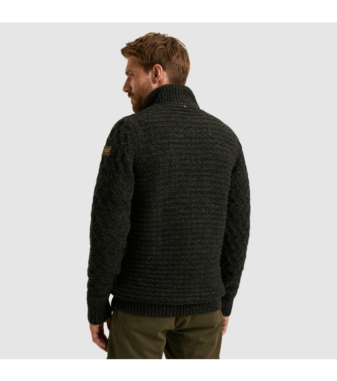 PME Legend Zip jacket heavy knit mixed yarn 971 Dark grey melee