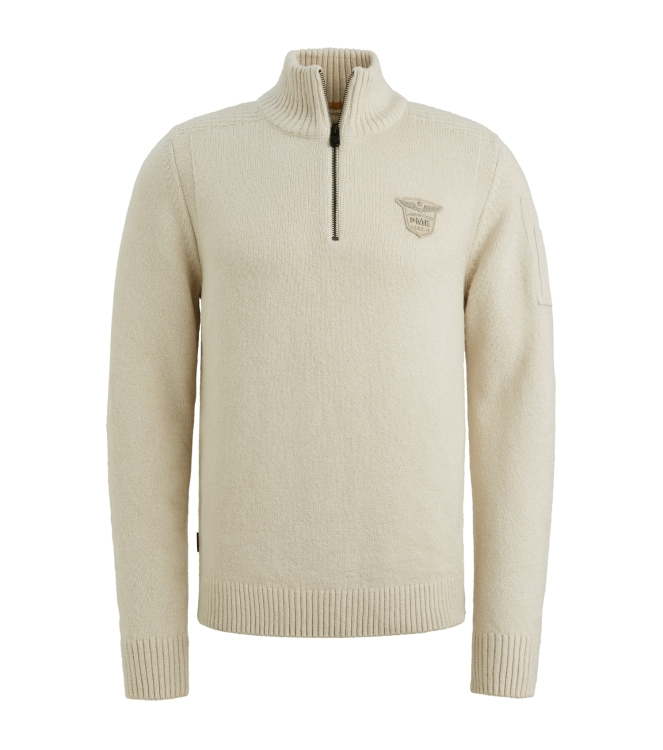 PME Legend Half zip collar soft blend 910 Bone white melee