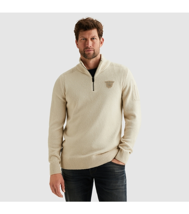 PME Legend Half zip collar soft blend 910 Bone white melee