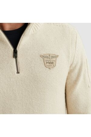 PME Legend Half zip collar soft blend 910 Bone white melee