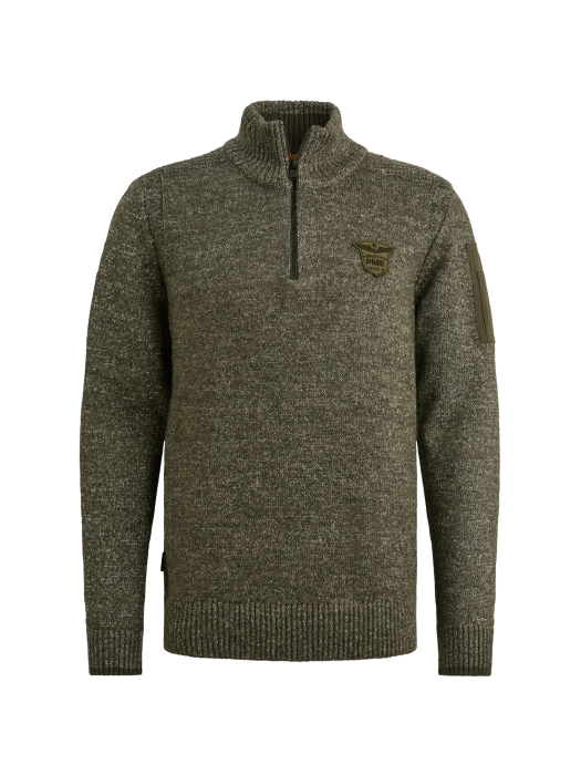 PME Legend Half zip collar soft blend 940 Mid grey melee