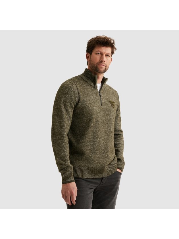 PME Legend Half zip collar soft blend 940 Mid grey melee