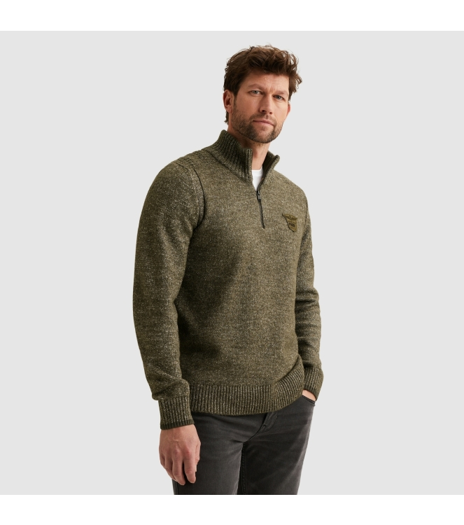 PME Legend Half zip collar soft blend 940 Mid grey melee