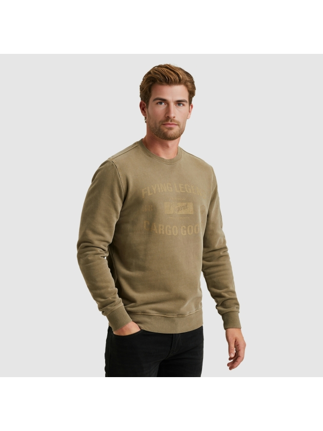 PME Legend Crewneck peach fleece gd 6389 Dusky green