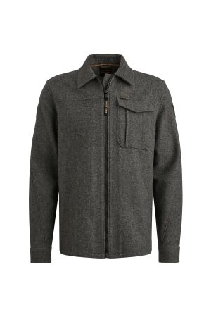 PME Legend LONG SLEEVE SHIRT Woolblend Herrin Dark Grey Melee