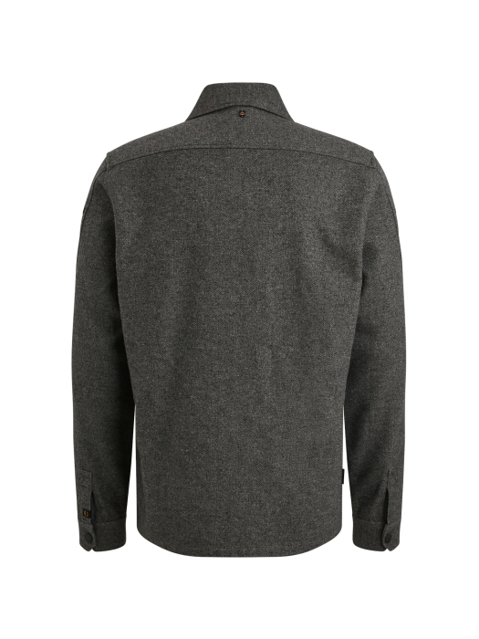 PME Legend LONG SLEEVE SHIRT Woolblend Herrin Dark Grey Melee