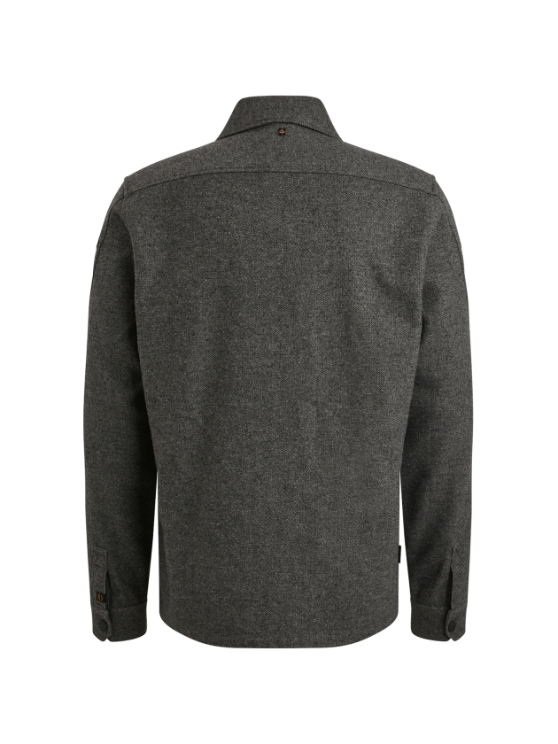 PME Legend LONG SLEEVE SHIRT Woolblend Herrin Dark Grey Melee