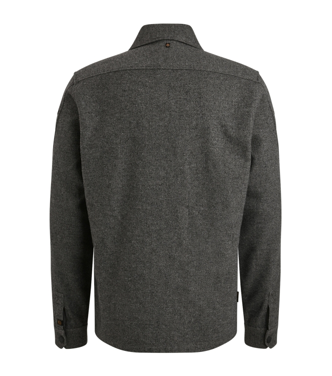 PME Legend LONG SLEEVE SHIRT Woolblend Herrin Dark Grey Melee