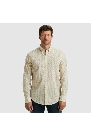 PME Legend LONG SLEEVE SHIRT Allover print on Bone White