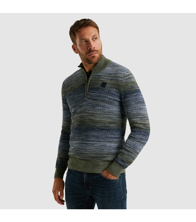 PME Legend Half zip collar colormix 5301 Vintage Indigo