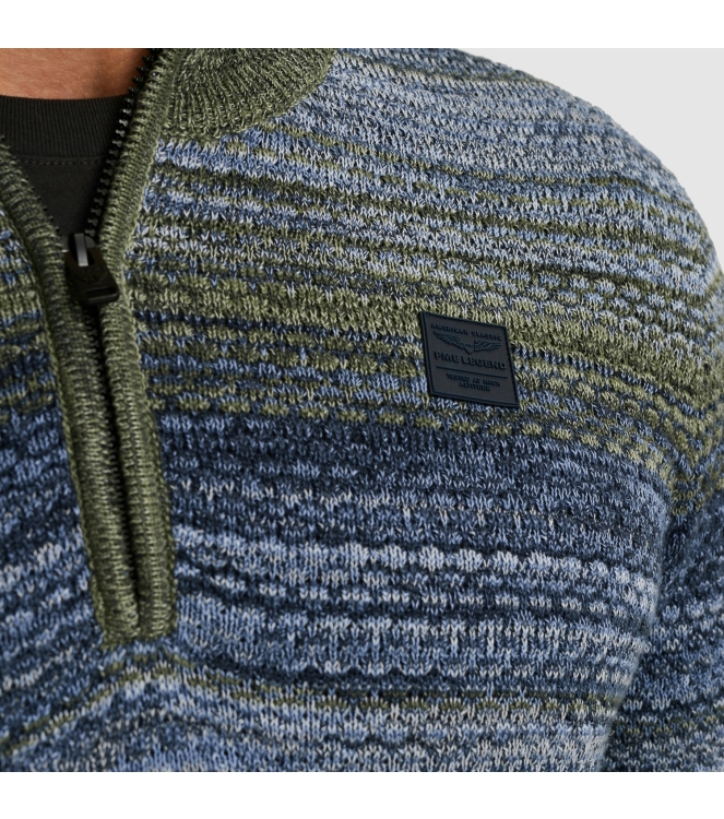 PME Legend Half zip collar colormix 5301 Vintage Indigo
